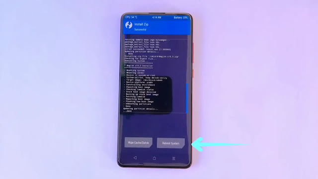 click on Reboot system here Reboot k20 pro in stock rom