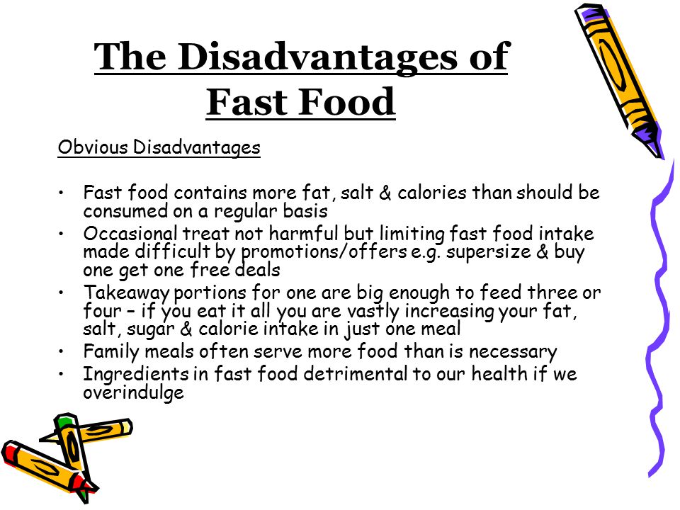 disadvantage of fast food