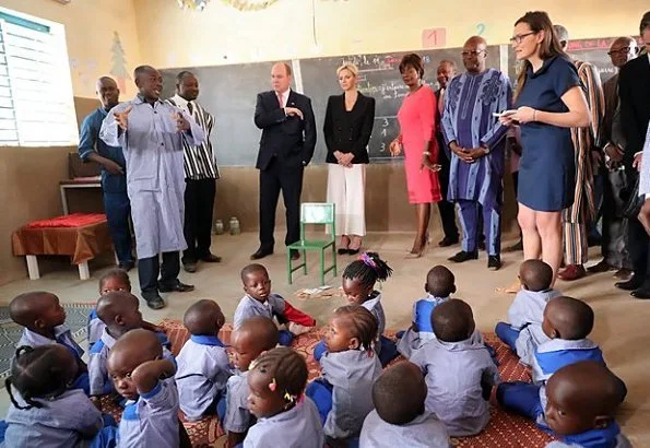 Prince Albert and Princess Charlene at Kosyam Palace and visit Saaba Preschool Education Center, and National Fire Brigade