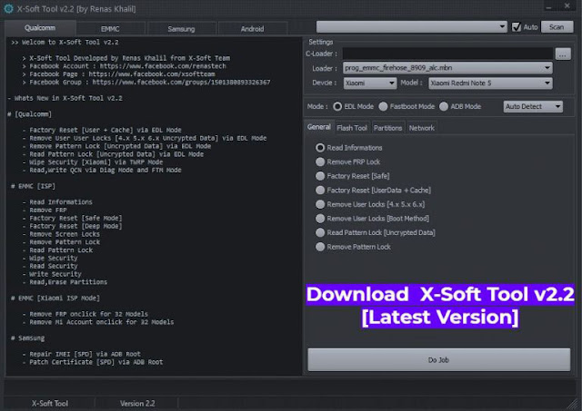 تحميل اداة XSoft Tool V2.2 - Qualcomm Tool. - موحسن تكنلوجيا vnrom frp bypass تحميل اداة XSoft Tool V2.2 - Qualcomm Tool. - موحسن تكنلوجيا vnrom frp bypass