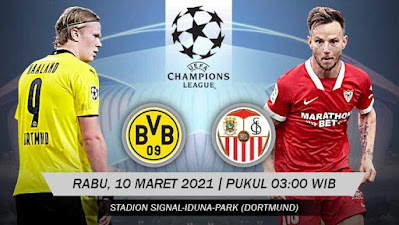 Prediksi Champions League Borussia Dortmund vs Sevilla 10 Maret 2021