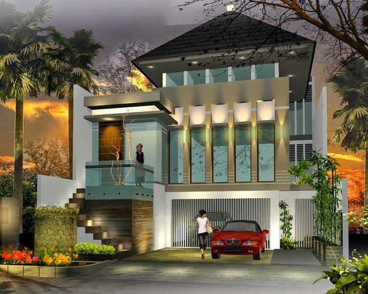 Gambar Desain Rumah Mewah Minimalis Modern 2 Lantai | Kumpulan Gambar
