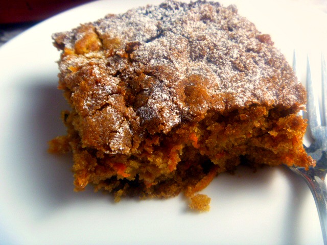 Carrot Snack Cake:  A wonderfully moist snack cake that's loaded with carrots and pecans and the perfect amount of spice.  The perfect everyday cake! - Slice of Southern