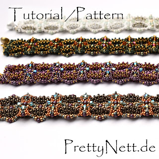 Pattern / Tutorial for a beaded bracelet "UpAndDown" - Design by PrettyNett.de