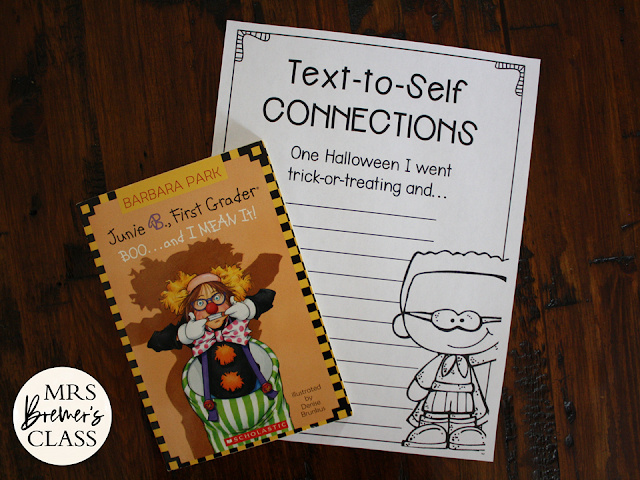 Junie B Jones Boo and I Mean It book study activities Halloween unit with Common Core aligned literacy companion activities for First Grade and Second Grade