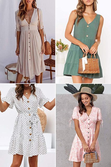 Must-Have Button Dresses - Ecomomical