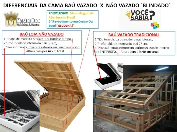 cama box bau estrutura madeira