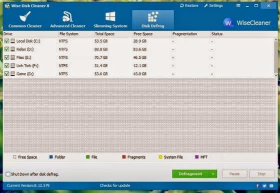 Wise Disk Cleaner 8 Phần mềm tối ưu hoá cho Windows