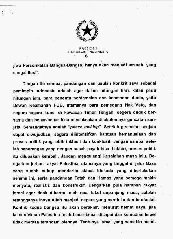 Inilah Surat Terbuka SBY Mendukung Palestina