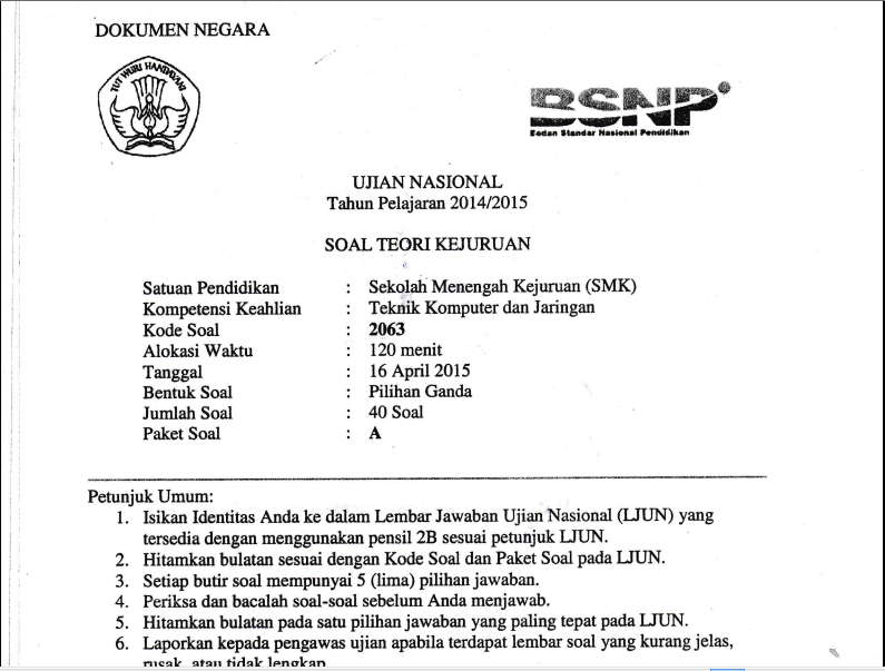 47+ Soal Un Tkj 2015 Dan Kunci Jawaban Pics