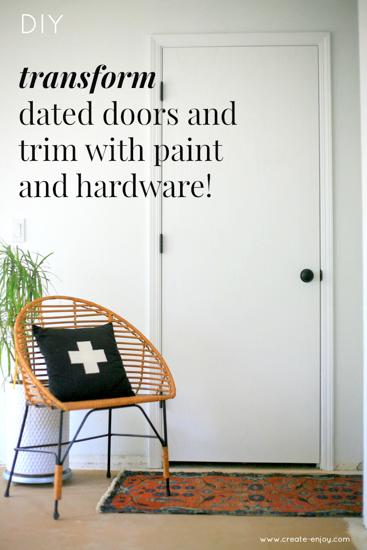 Transforming Dated Doors With Paint And Hardware Step By Step And Video Create Enjoy
