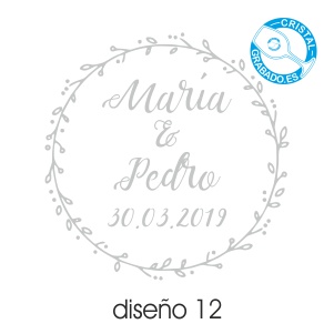 Sello de Boda personalizado flores