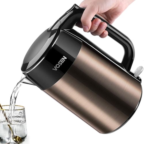 Review VOSEN Double Wall Stainless Steel Electric Kettle