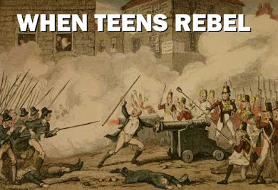 picture of the irish rebellion, captioned when teens rebel