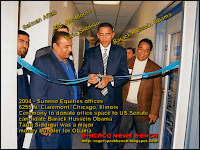 Barack Obama and Tariq Saddiqui at Sunrise Equities offices, 2004