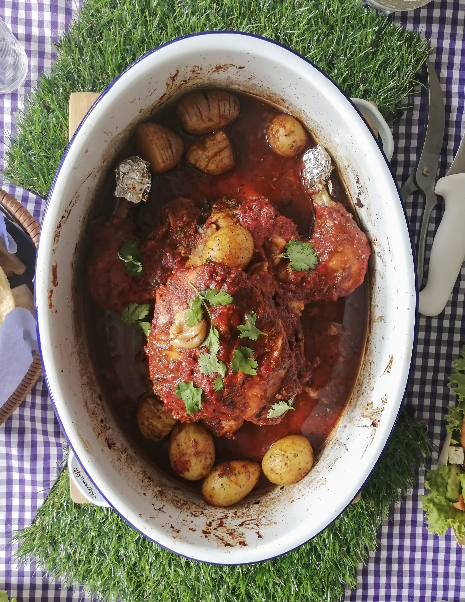 Roasted Chicken With Potato Stuffing Spicy Fusion Kitchen