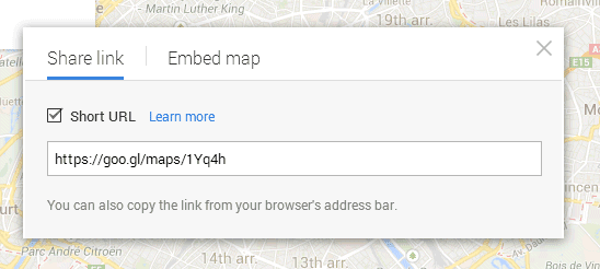 Short URLs in the New Google Maps