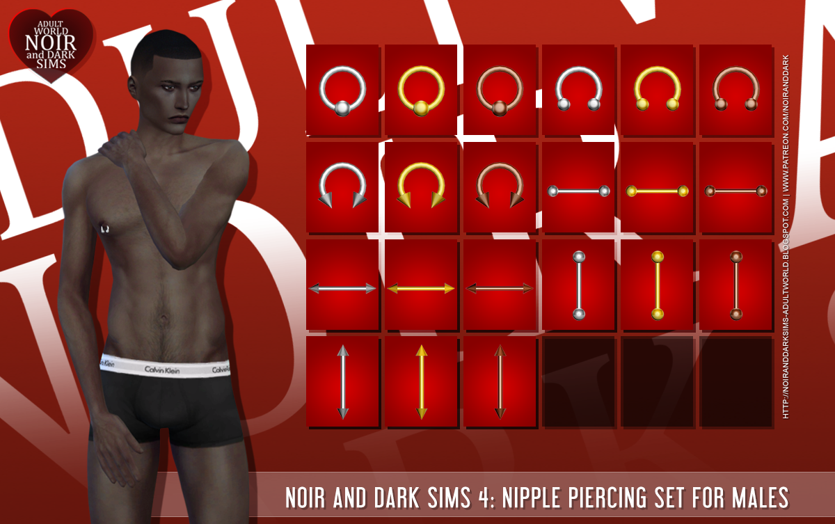 TS4 - Nipple Piercing Set for Males 