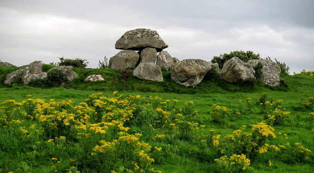 Dolmen at Carrowmore megalithic burial site in County Sligo, Ireland
