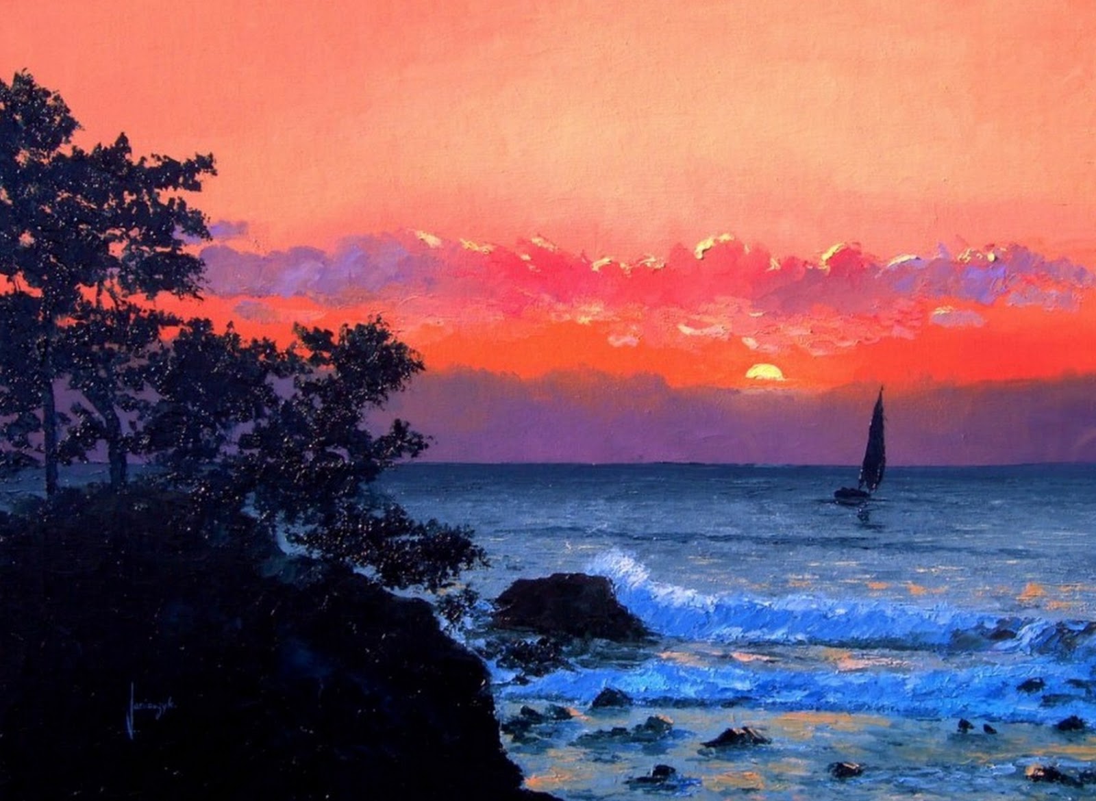 рассвет живопись. шишкин вечерняя заря. импрессионизм ованес берберян. закат маслом. художник жан марк жаньячик.