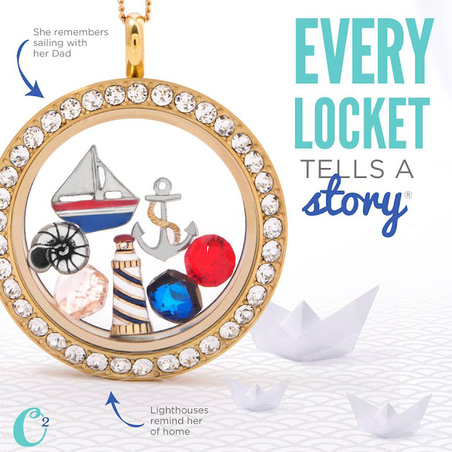 Nautical Theme Gold Origami Owl Living Locket | Come create yours today at StoriedCharms.com