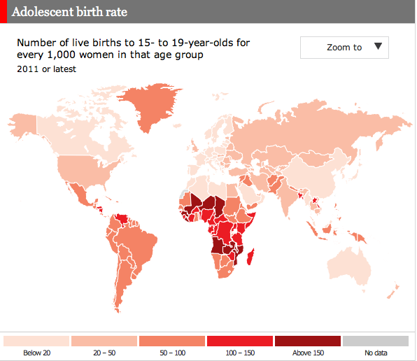 Chart o’ the day: teen-age birth rates around the world – Blazing Cat Fur