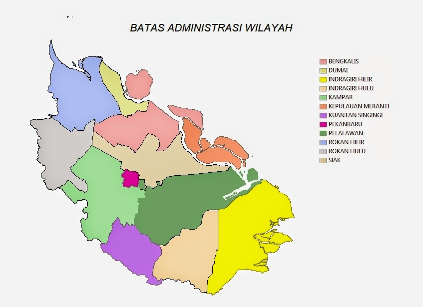Peta Batas Wilayah Kabupaten/kota Provinsi Riau *.shp | Ukur
