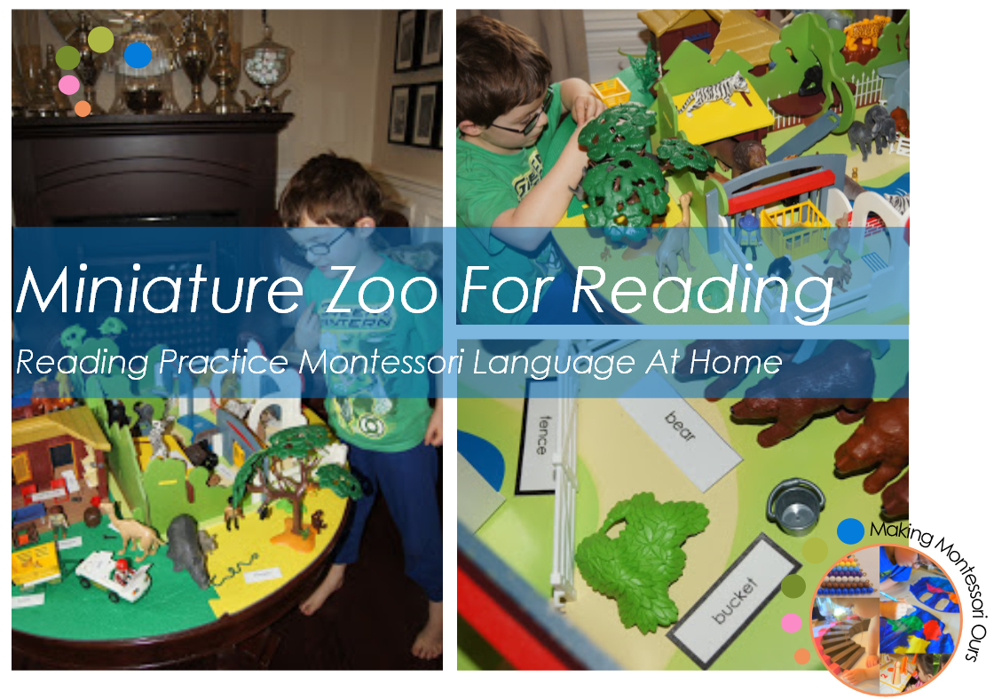 "Making Montessori Ours" Miniature Zoo For Reading Practice, Montessori Language At Home