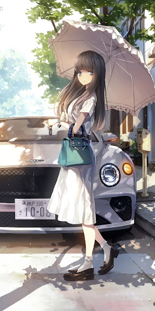 HD Wallpaper Beautiful Anime Girl with Umbrella