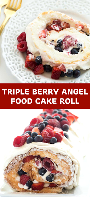 Triple Berry Angel Food Cake Roll