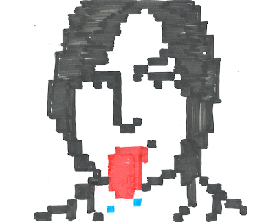 Hand drawn icon of Steve Jobs sticking his tongue out