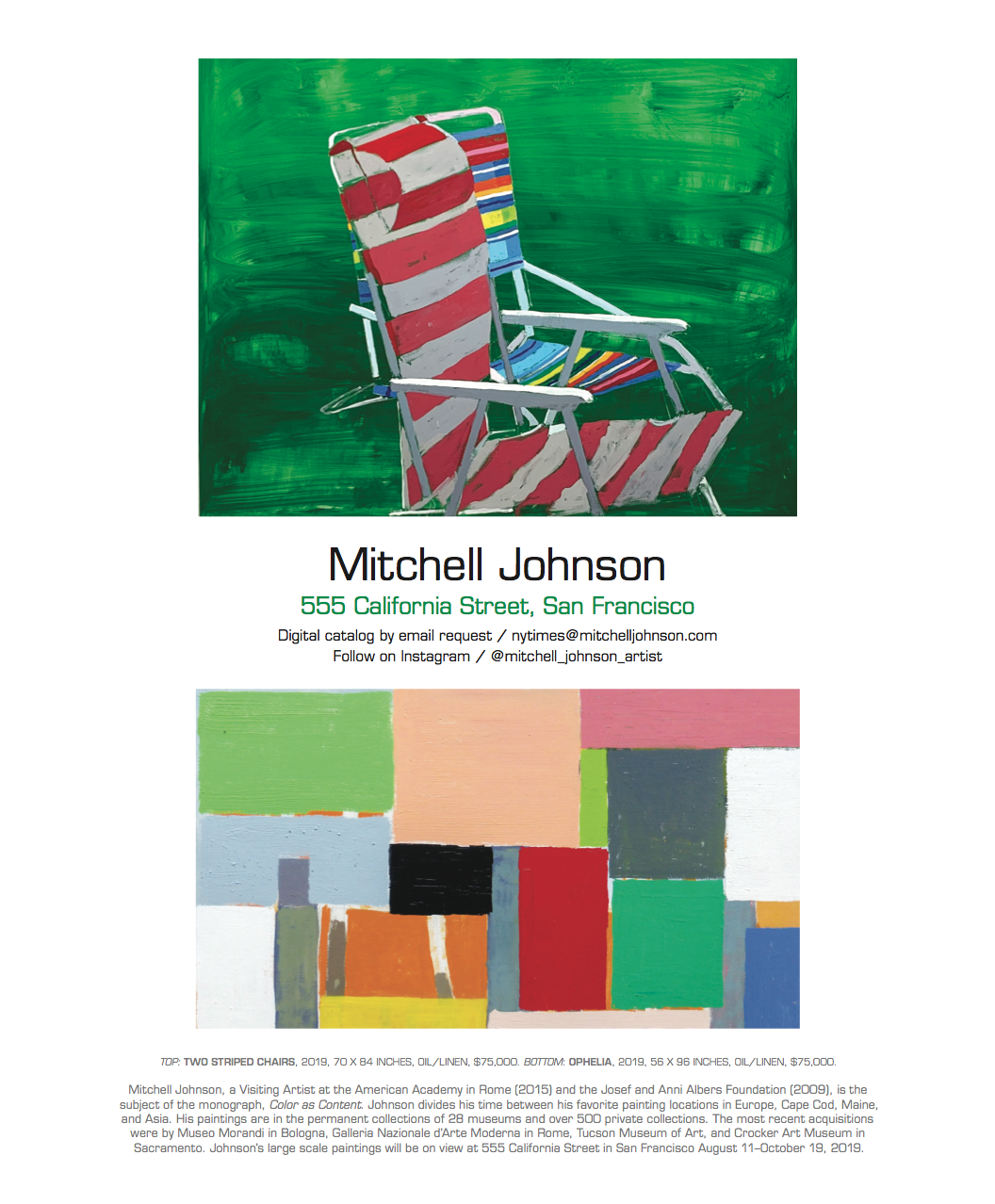 Mitchell Johnson Paintings In The Ny Times Ad 104 Truro