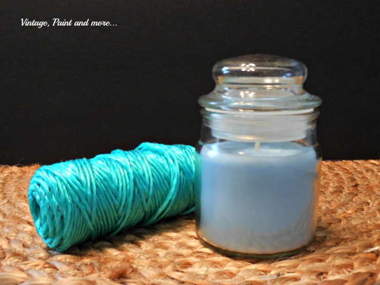 DIY Raffia Wrapped Votives Vintage, Paint and more...