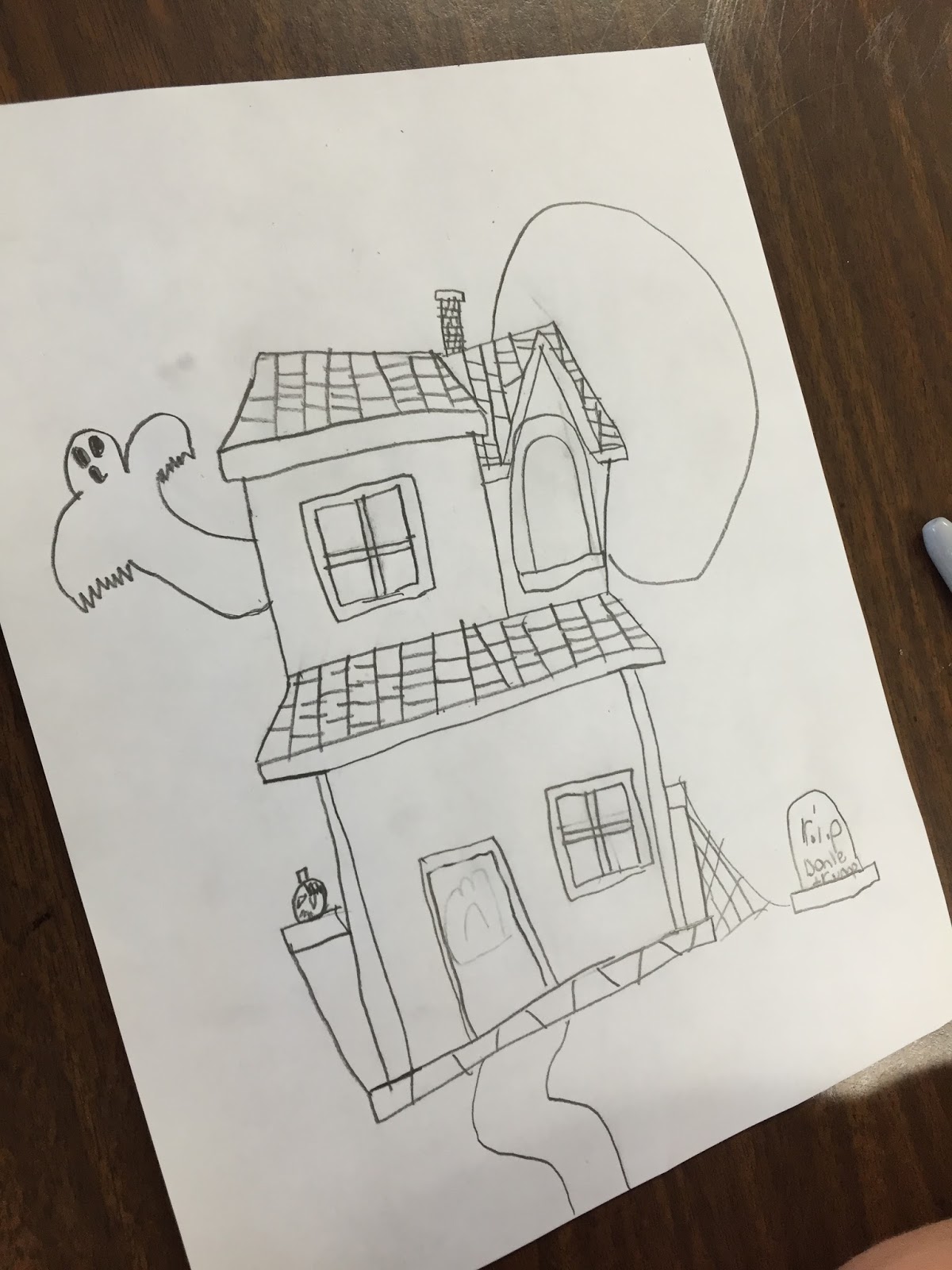 Kids drawing of house on table, close up Stock Photo - Alamy