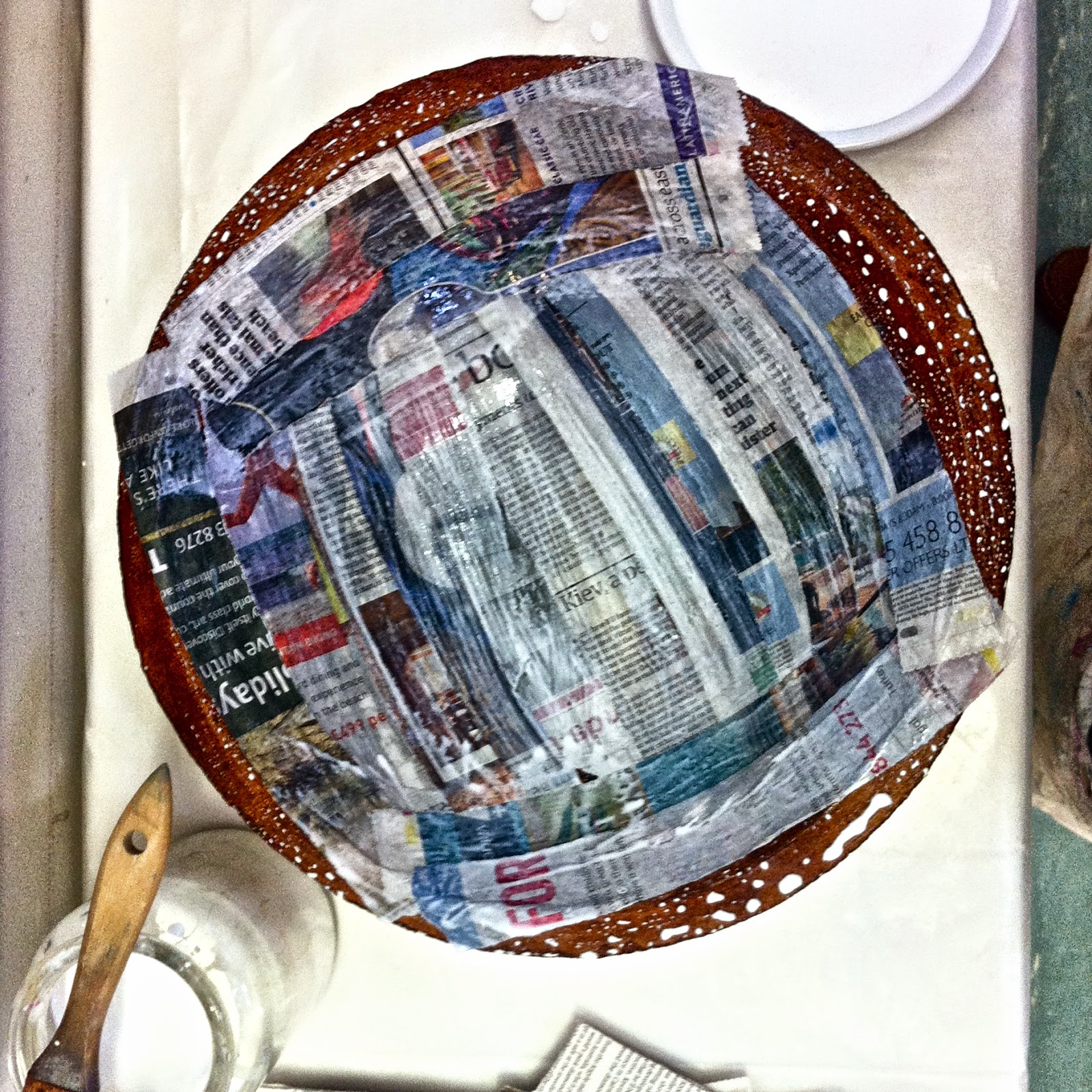 Hilary Bravo April 2014 speeding up the drying process for papiermache.