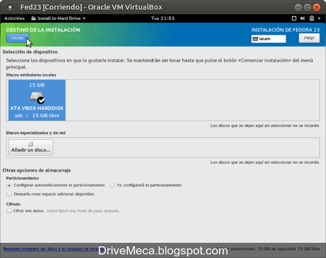 DriveMeca instalando Linux Fedora Workstation 23 paso a paso DriveMeca instalando Linux Fedora Workstation 23 paso a paso