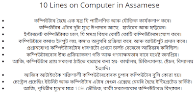 10 lines on Computer in Assamese
