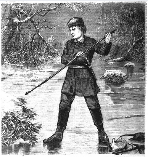 Abaculi: An Abenaki Indian of St. Francis Spearing the Muskrat (1875)