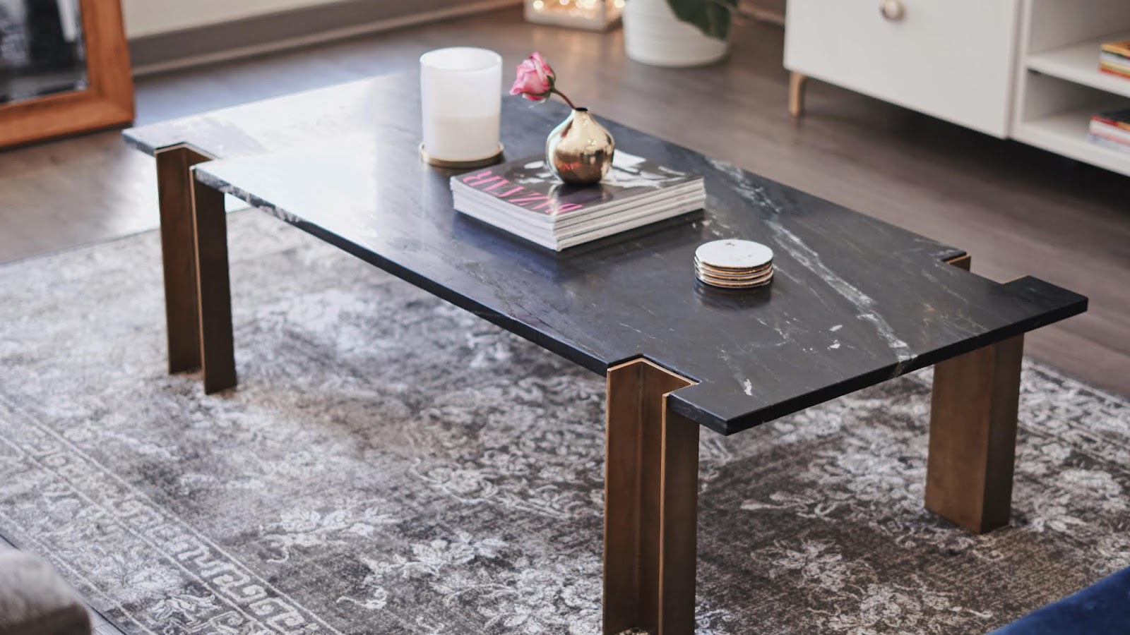 loft tour, los angeles apartment tour, cb2 Alcide marble coffee table, cb2 Paradigm dining table, living room, kitchen, modern cozy, affordable home decor,  pinterest home decor, homegoods, zara home, cb2, west elm, mycb2, blogger home, 