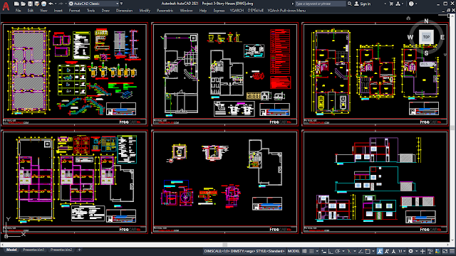 Project 3-Story House [DWG]