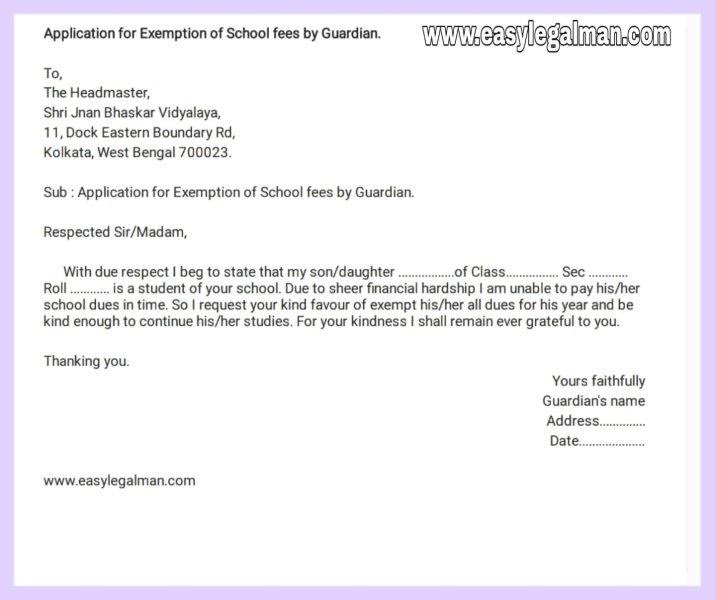 How To Write An Application For Exemption Of School Fees By Guardian 