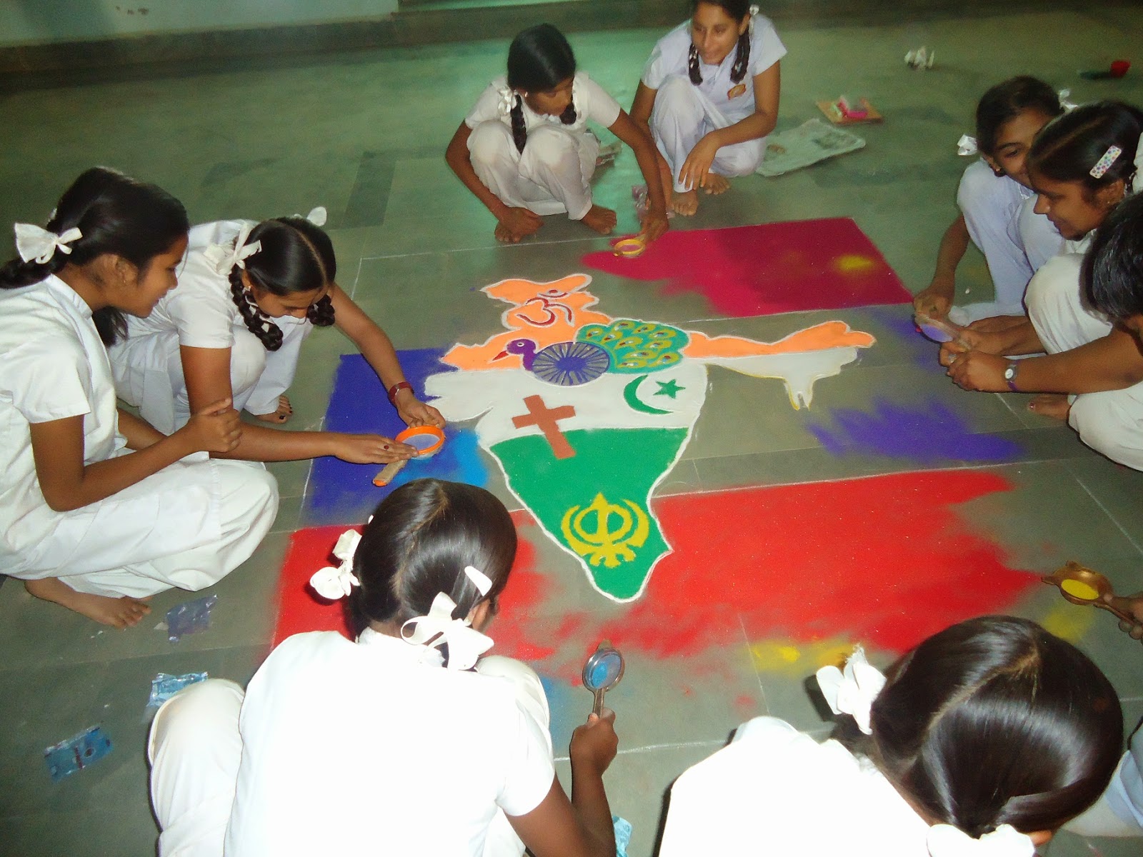 Christ Convent School: Rangoli Competition On behalf of National Unity Day