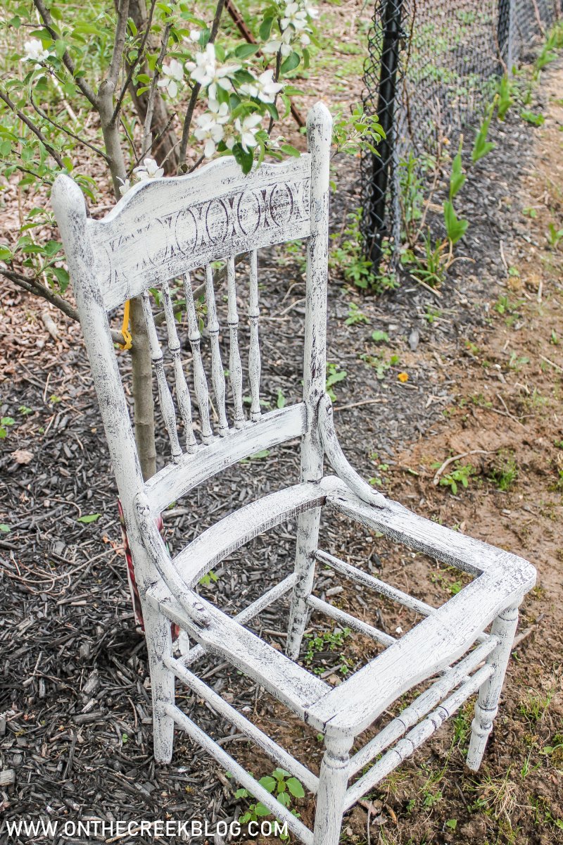 Chippy Chair Planter Makeover | On The Creek Blog