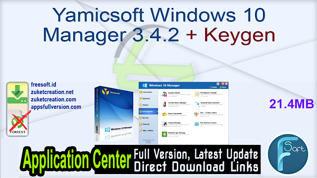 Yamicsoft Windows 10 Manager 3.4.2 + Keygen Yamicsoft Windows 10 Manager 3.4.2 + Keygen