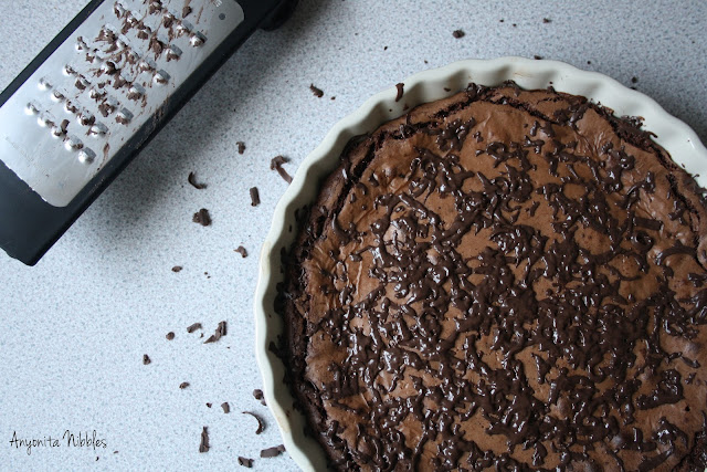 Spiced Nut Brownie Cake with Grated Chocolate Recipe at www.anyonita-nibbles.com