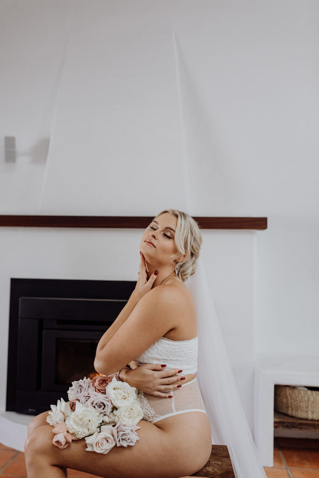 images by emma jade photography bridal boudoir shoot florals lingerie hairstyles