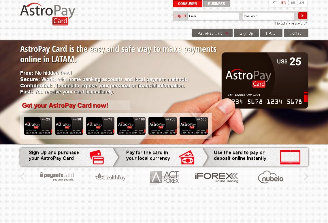 AstroPay Card Screen