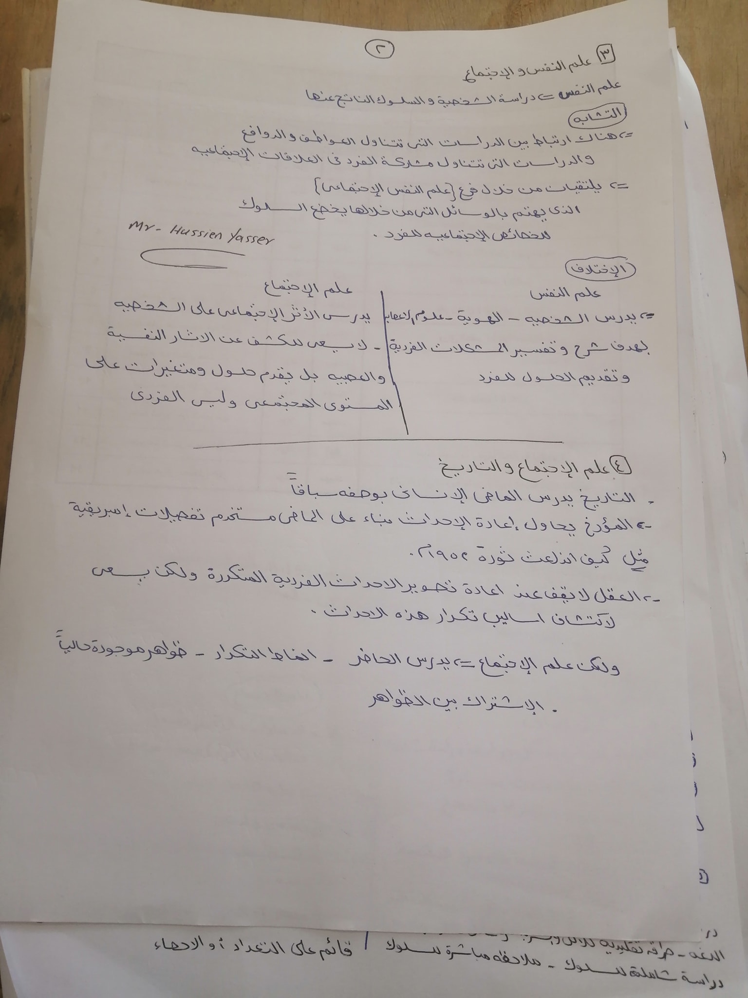  ملخص الباب الثاني علم اجتماع للصف الثالث الثانوي + مفاتيحه بطريقه سهله جداا .. مستر/ حسين ياسر 2