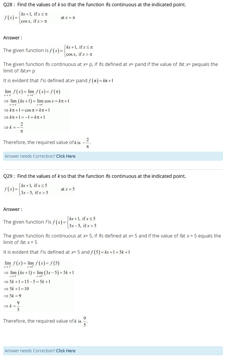 Class 12 Maths Chapter 5 Continuity and Differentiability