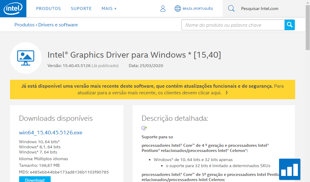 Como Baixar e Instalar Driver Intel HD Graphics